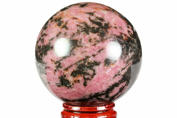 Polished Rhodonite Sphere - Madagascar #78786